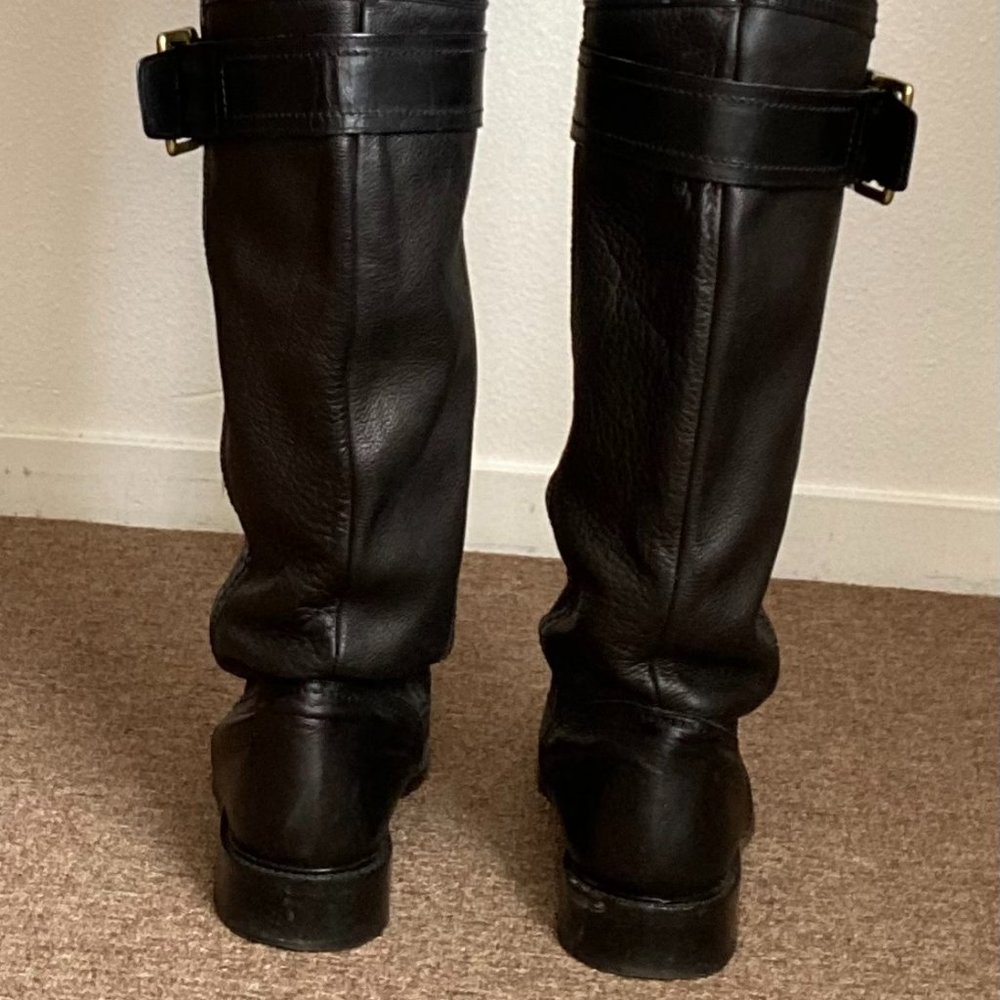Coach Riding Boots Black Leather Size 10 - Picture 5 of 5